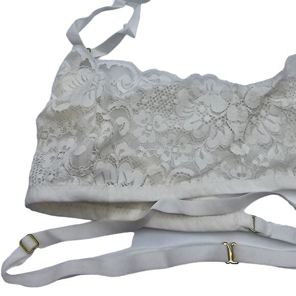 Free People We Are HAH Womans size XL Don't Cross Me Halter Bralette White NEW - Picture 2 of 8